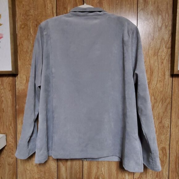 Allison Daley | Gray Corduroy Zip Front Jacket | Size 20W - Picture 7 of 7